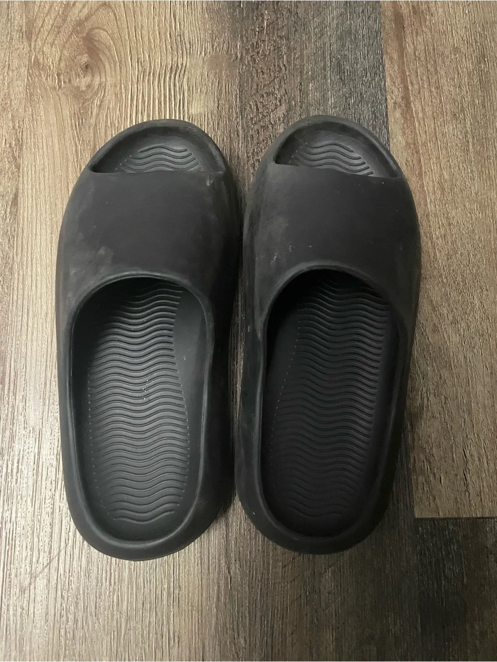 Kids Black Slip-On Shower & Pool Slippers